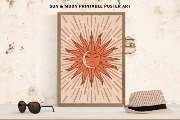 Download Celestial Sun &amp; Moon Printable Art - Sun Collection