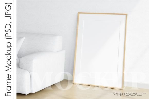 Download Minimalist Frame Mockup, Vertical Wooden - Mockup Collection