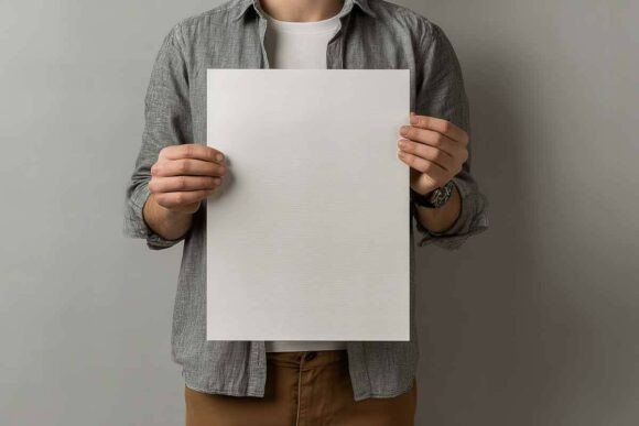 Download Blank Poster Frame Mockup in Interior - Mockup Collection