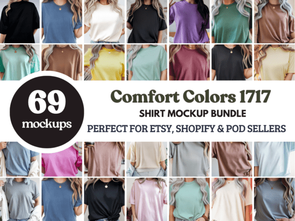 Download Comfort Colors 1717 Shirt Mockup Bundle - Mockup Collection