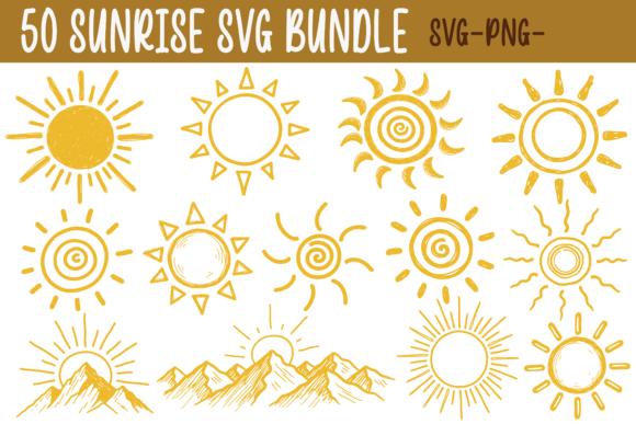 Download Sun SVG Bundle | Sunrise SVG, Sunset SVG - Sun Collection