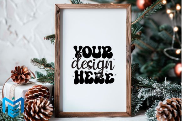 Download Christmas Wood Frame Mockup - Mockup Collection