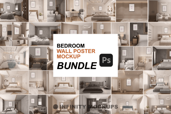 Download Bedroom Wall Art Mockup Bundle - Mockup Collection