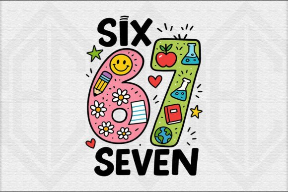 Download Six Seven School Doodle PNG Design - Design Collection