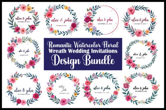 Download Romantic Watercolor Floral Wreath Bundle - Premium Resources