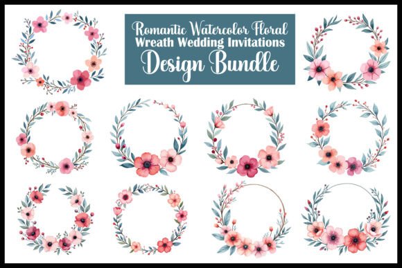 Download Romantic Watercolor Floral Wreath Bundle - Premium Resources