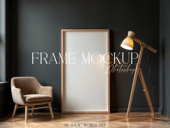 Download Interior Mockup Large Frame at the Wall - Interior mockup Collection