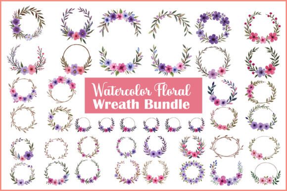 Download Watercolor Floral Wreath Bundle - Premium Resources