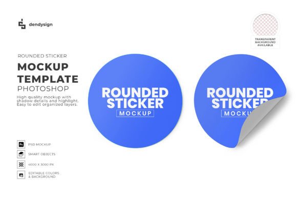 Download Rounded Sticker Mockup Photoshop - Mockup Collection