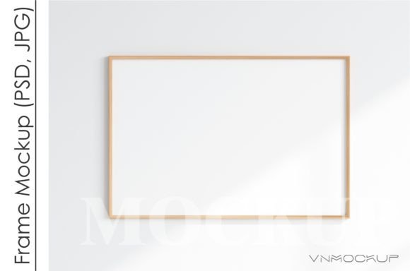 Download Minimalist Frame Mockup, Landscape Wood - Mockup Collection