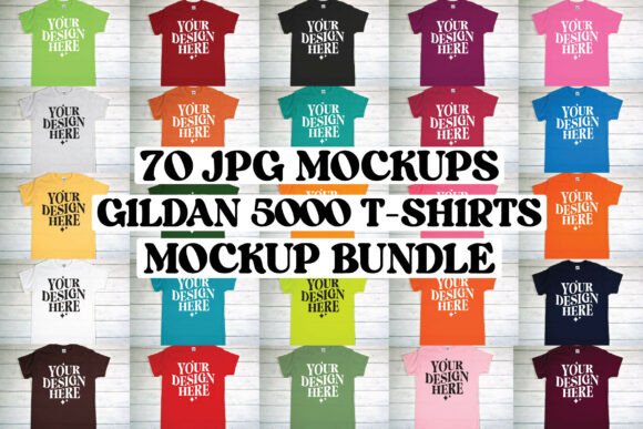 Download Gildan 5000 Tshirt Mockup Bundle - Mockup Collection
