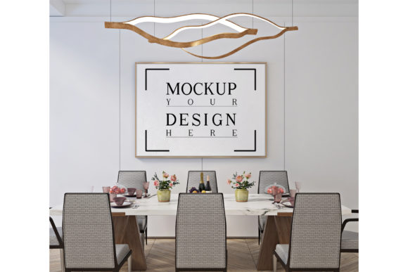 Download Dinningroom with Mockup Poster and Wall - Mockup Collection