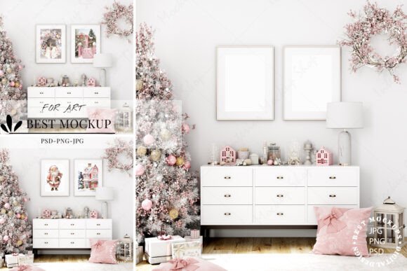 Download Christmas Frame Mockup, Interior Mockup - Premium Bundle