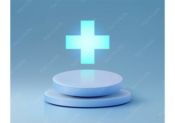 Download 3D Bright Cyan Plus Sign Minimal Mockup - Mockup Collection