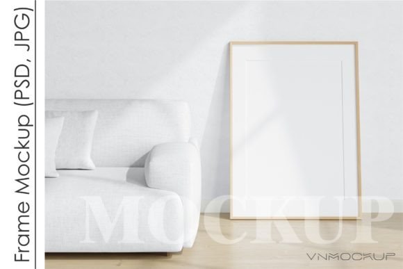 Download Minimalist Frame Mockup, Vertical Wooden - Mockup Collection
