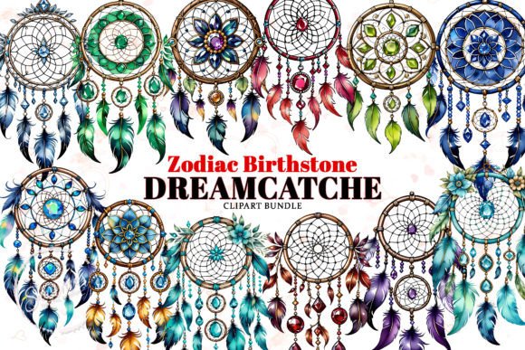 Download Zodiac Birthstone Dreamcatcher Clipart - Premium Bundle