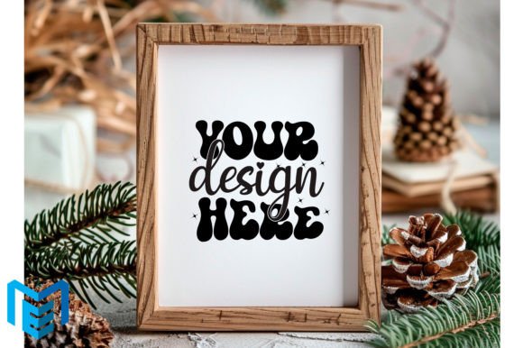 Download Christmas Wood Frame Mockup - Mockup Collection