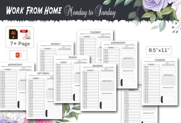 Download Monday to Sunday Work from Home – KDP - Sun Collection