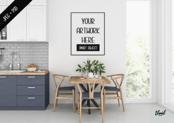 Download Frame &amp; Canvas Mockup - Kitchen Room - Mockup Collection