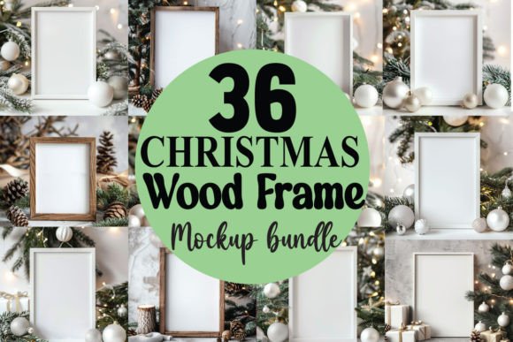 Download Christmas Wood Frame Mockup Bundle - Mockup Collection