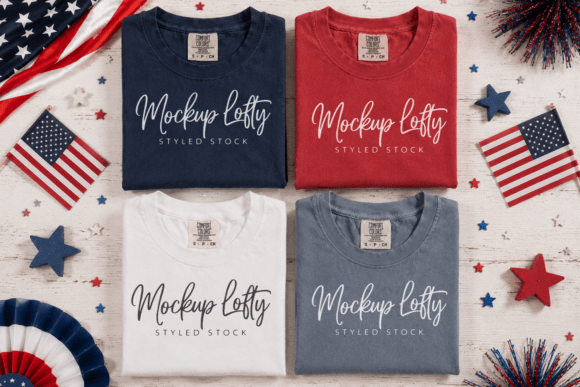 Download 4th of July CC1717 Group T-Shirt Mockup - Mockup Collection