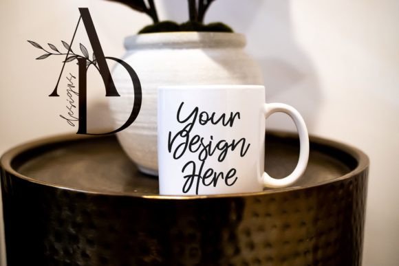 Download White Mug Endtable Minimal Mockup - Mockup Collection