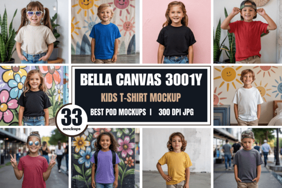 Download Bella Canvas 3001Y Kids Mockup Bundle 2 - Mockup Collection
