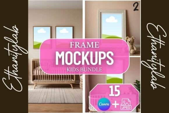 Download Girl Nursery Mockups | Canva &amp; JPEG 15 - Mockup Collection