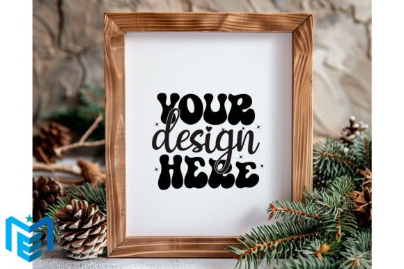 Download Christmas Wood Frame Mockup - Mockup Collection