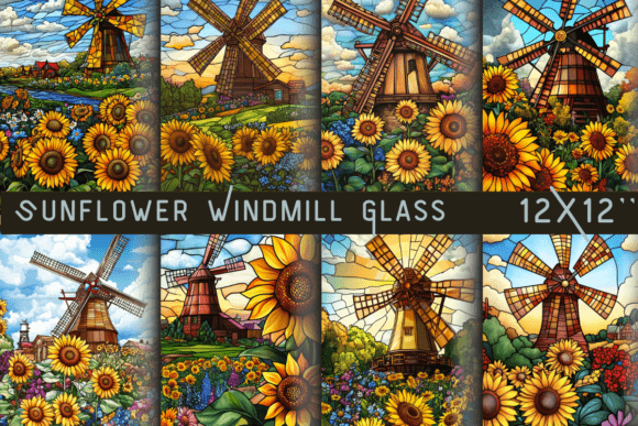 Download Sunflower Windmill Glass - Sun Collection