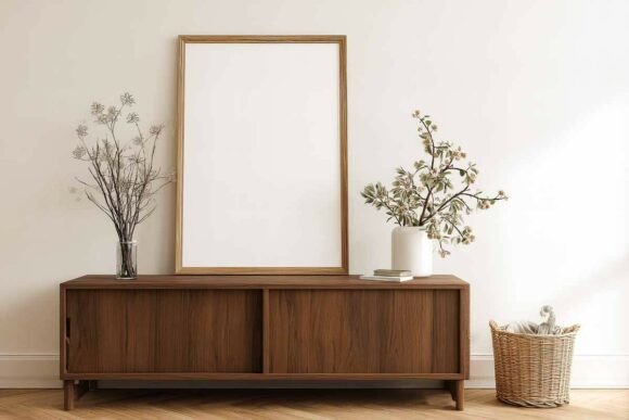 Download Poster Frame Mockup in Interior - Mockup Collection