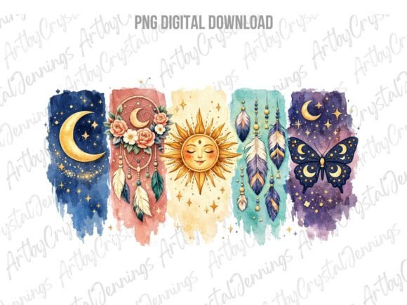 Download Boho Sun Moon Butterfly Dream Catcher - Sun Collection