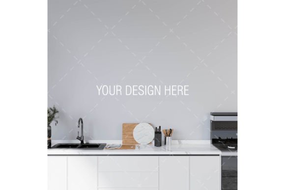Download Kitchen Mockup, Kitchen Blank Wall - Mockup Collection