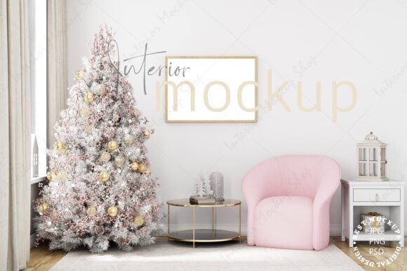 Download Christmas Frame Mockup, Interior Mockup - Premium Bundle