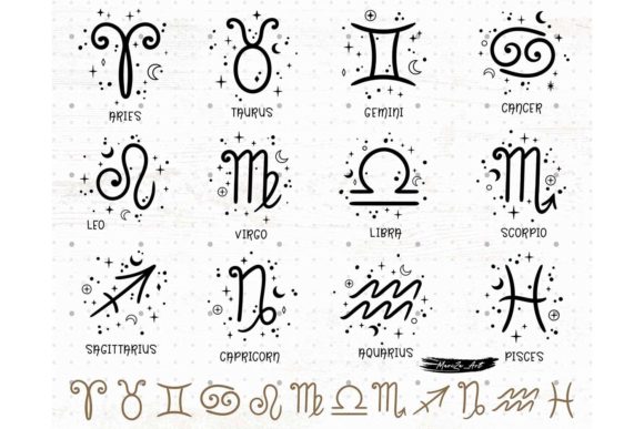 Download Astrology Zodiac Signs SVG Bundle - Astrology Collection