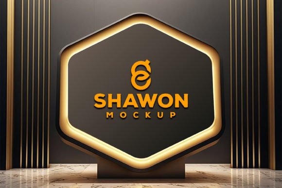 Download Polygon Sign Board Mockup - Mockup Collection