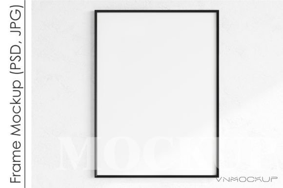 Download Minimalist Frame Mockup, Vertical Black - Mockup Collection