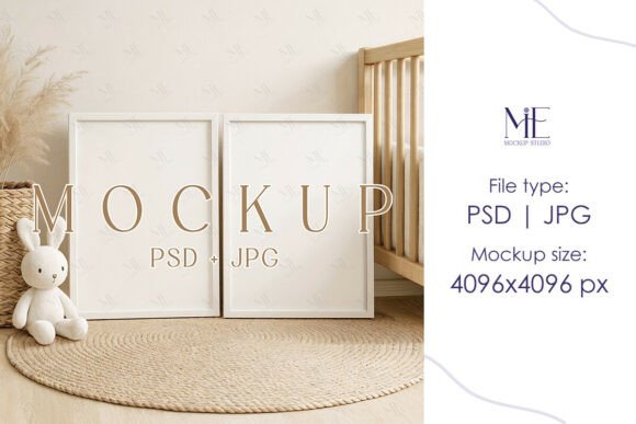 Download Nursery Frame Mockup, Wood Poster A3 PSD - Mockup Collection