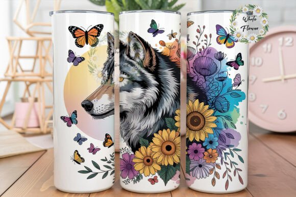 Download Magical Wolf &amp; Sunflowers 20oz Tumbler - Sun Collection