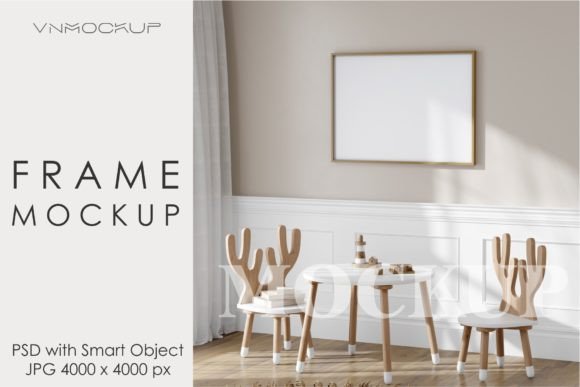 Download Mockup Frame in Kids Room Interior - Mockup Collection