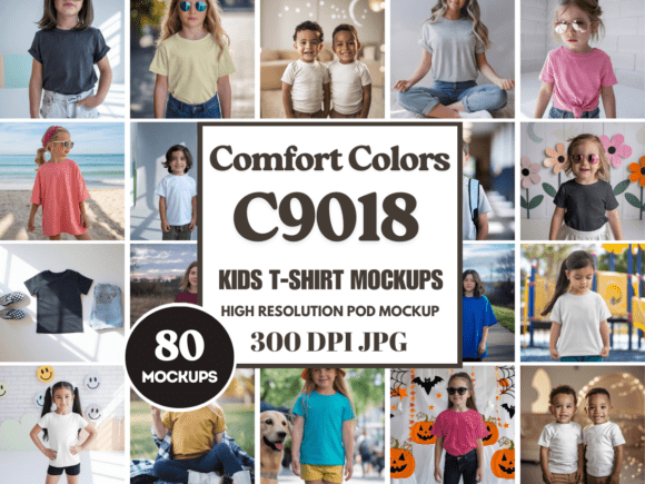 Download Comfort Colors C9018 Kids Mockup Bundle - Mockup Collection