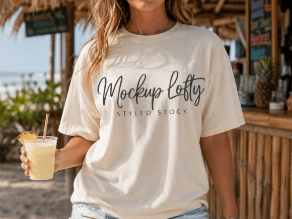 Download Comfort Colors 1717 Ivory T-shirt Mockup - Mockup Collection