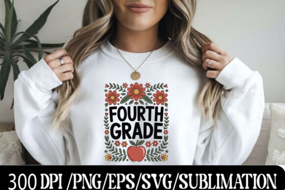 Download "Fourth Grade Floral Apple Design - Back - Design Collection