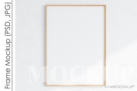 Download Minimalist Frame Mockup, Vertical Wooden - Mockup Collection