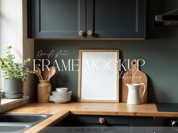Download Mockup Frame in the Kitchen - Mockup Collection