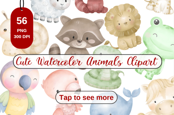 Download Cute Watercolor Animals Clipart Bundle - Watercolor animals Collection