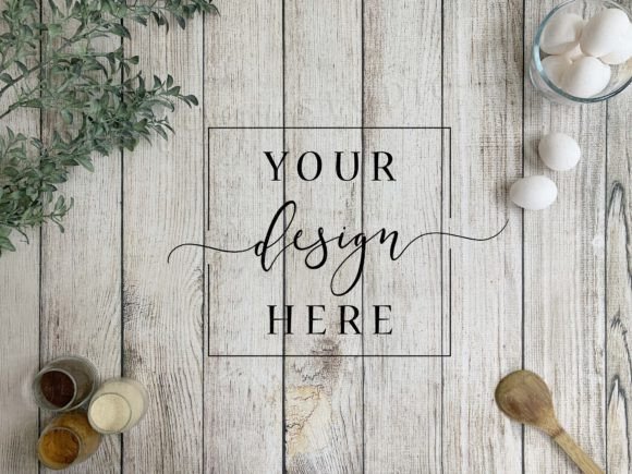 Download Kitchen Mockup Table Background Flatlay - Mockup Collection