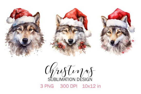 Download Christmas Wolf Sublimation Design PNG - Design Collection