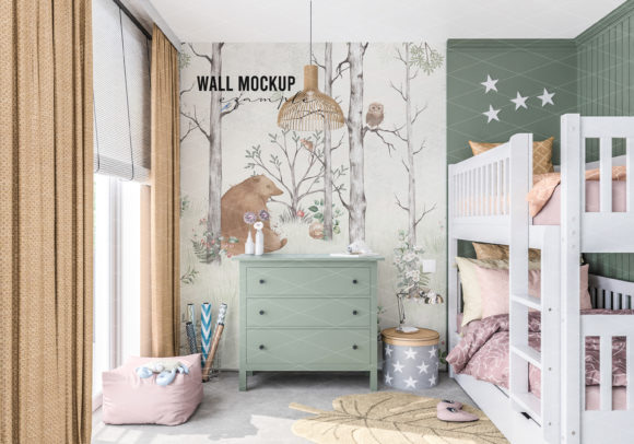 Download Wall Mockup Wallpaper Mockup Kids Room - Mockup Collection