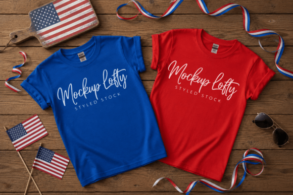Download 4th of July Flat Lay T-shirt Mockup 44 - Mockup Collection